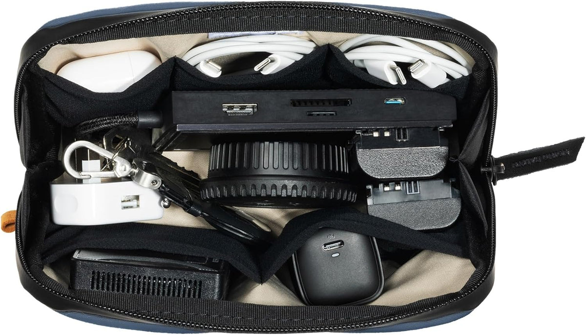 Native Union Stow Lite Organizer W.F.A Tech Organizer – Minimalist Travel Pouch Made of Recycled Materials for Everyday Accessory Storage & Protection – Stores Cables, Chargers & More (Navy)