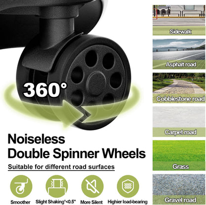 Krute Luggage Sets 2 Pieces PC+ABS Hardshell Suitcase with Spinner Wheels TSA Lock Carry On Suitcase Set 20+28 Inch Luggages