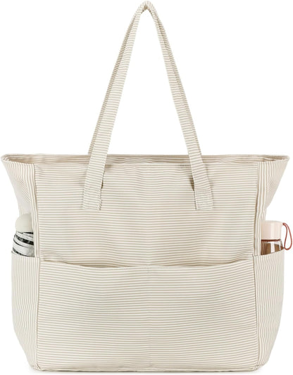 CAMTOP Waterproof Beach Tote Bag for Women Girls with Zipper Foldable Sandproof Pool Swim Bag Travel Carry On Gym