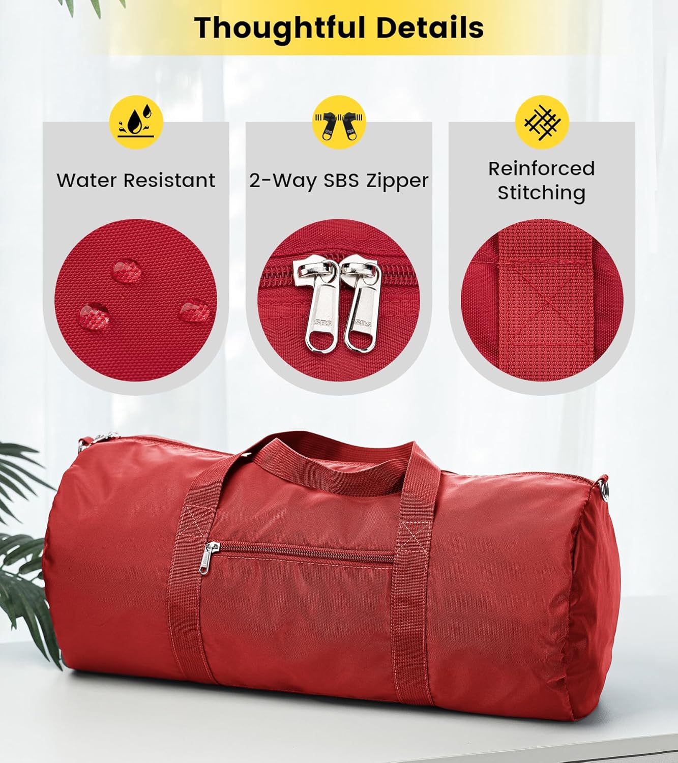 Vorspack Duffel Bag 20-24-28 Inches Foldable Gym Bag for Men Women Duffle Bag Lightweight with Inner Pocket for Travel Sports