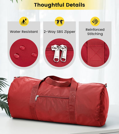 Vorspack Duffel Bag 20-24-28 Inches Foldable Gym Bag for Men Women Duffle Bag Lightweight with Inner Pocket for Travel Sports