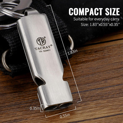 TACRAY Emergency Whistles Lifeguard Safety Whistle with Neck Chain and Keychain for Outdoor Camping Hiking