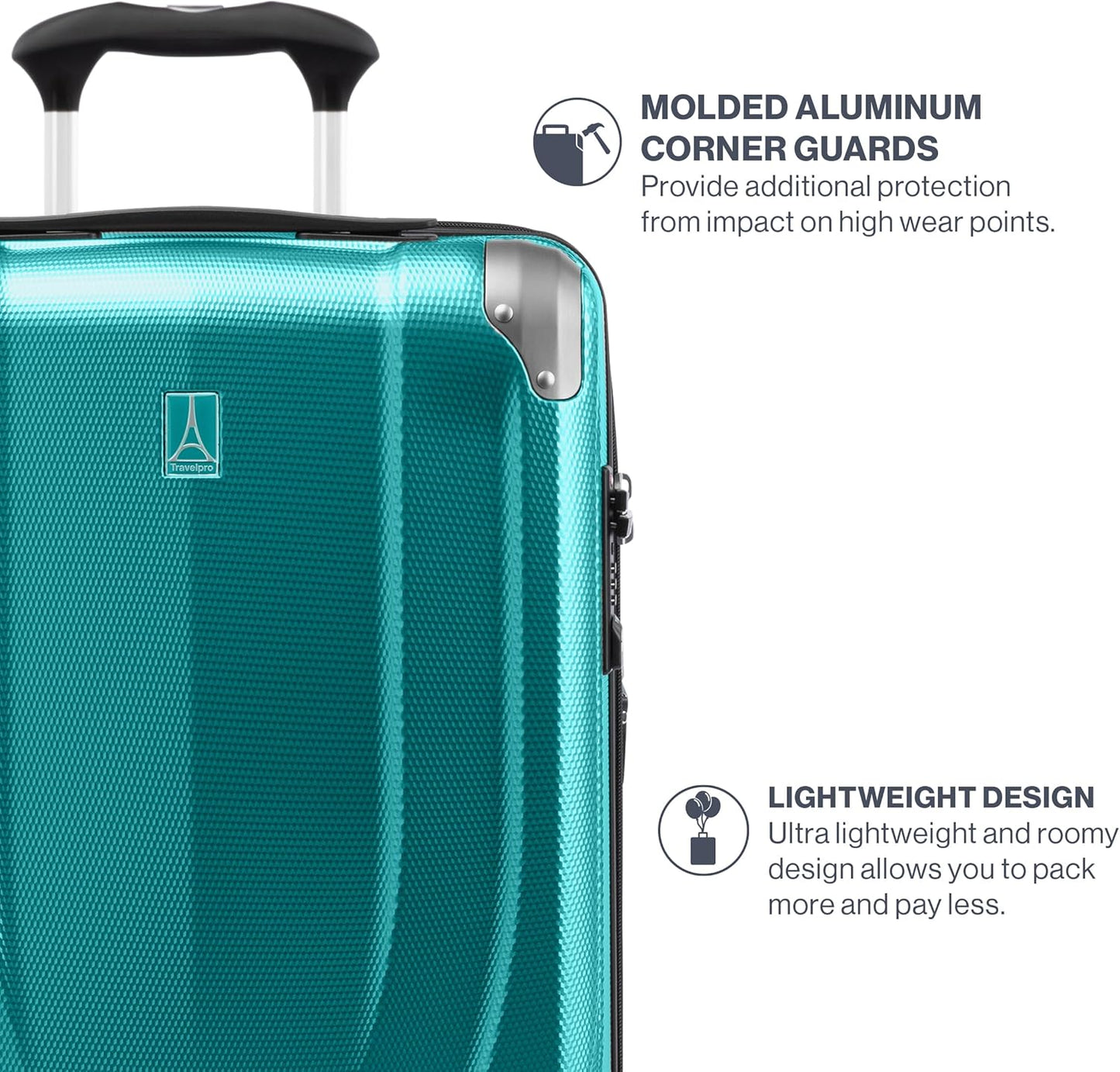 Travelpro Pathways 3 Hardside Expandable Luggage, 8 Spinner Wheels, Lightweight Hard Shell Suitcase, 3 Piece Set (21/25/28), Kayak