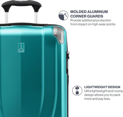 Travelpro Pathways 3 Hardside Expandable Luggage, 8 Spinner Wheels, Lightweight Hard Shell Suitcase, Checked Medium 25 Inch, Kayak