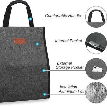 Lunch Bags for Women Insulated Reusable Lunch Tote - Image 3