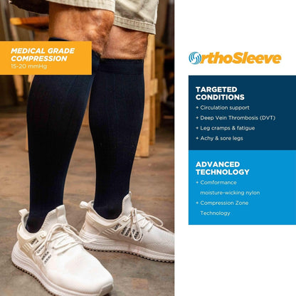 Medical Grade Compression Socks for Men & Women 15-20 mmHg by OrthoSleeve (Nebula, X-Large)