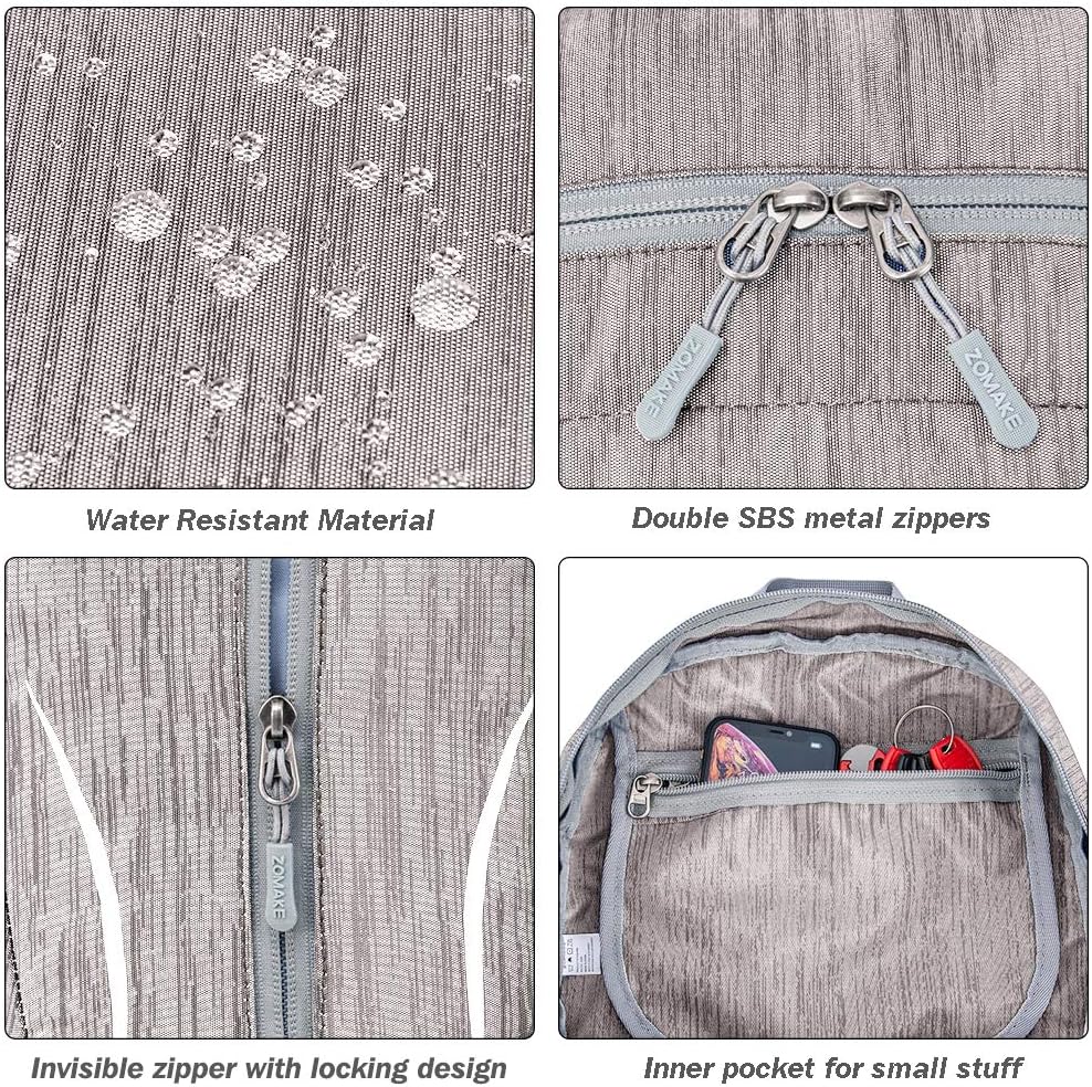 ZOMAKE 25L Ultra Lightweight Packable Backpack, Foldable Hiking Backpacks Water Resistant Small Folding Daypack for Travel(Light Gray)