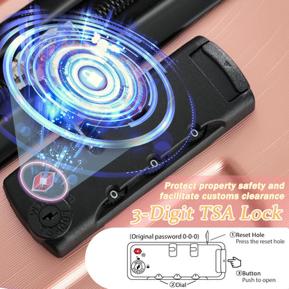 Merax 24 Inch Expandable Checked Luggage, Hardshell ABS Medium Suitcase with Spinner Wheels, TSA Lock, Lightweight Travel Suitcase for Long Trips and Vacations