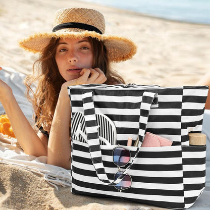 Beach Pool Bags Tote for Women Ladies Large Gym Tote Carry On Bag With Wet Compartment for Weekender Travel Waterproof