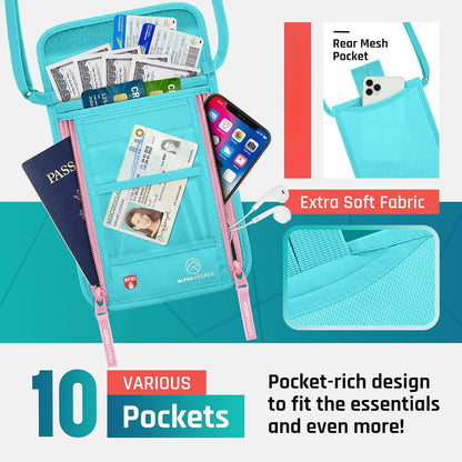 Neck Wallet, Travel Pouch For Passport Holder And Documents, Travel Neck Wallet For Traveling Women