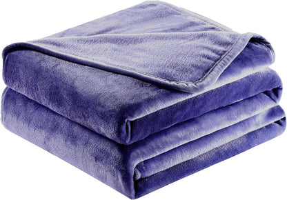 Surii Home Luxury Microfiber Flannel Blanket, Super Soft, Warm, Cozy, Fluffy, and Breathable, Perfect Throws for Bed, Couch, Sofa, for All Season Use. 350GSM Queen Size 90x90 Inches(Navy Blue)