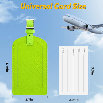 3 Pack Luggage Tags for Suitcases, TSA Approved Bag Tags, Baggage Tags with Privacy Protection, Travel Essentials Luggage Accessories, Neon Green