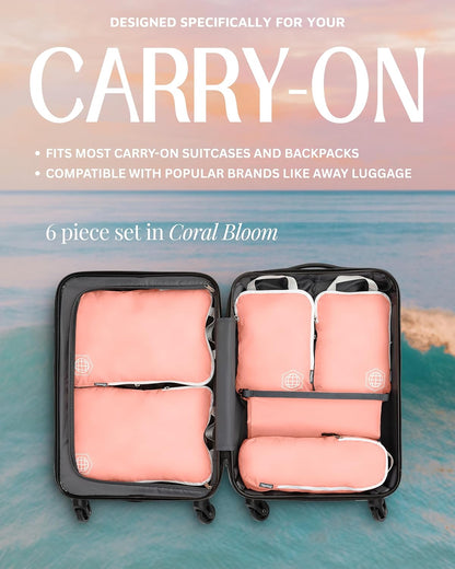 Compression Packing Cubes Set for Travel - Lightweight, Durable Clothes Organizer for Carry-On Luggage and Suitcases by TRIPPED Travel Gear