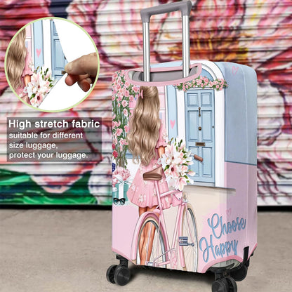 Travel Luggage Cover Suitcase Protector Fits 18-32 Inch Wheel Covers PatternedTravel Related Items Flower Luggage Protector Elastic L