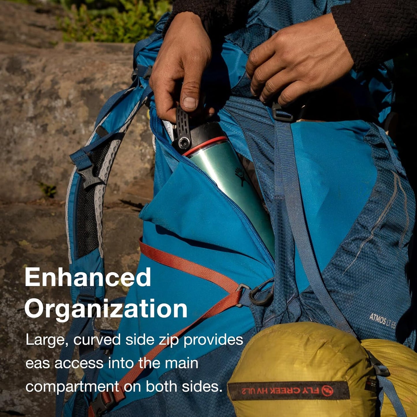 Osprey Atmos AG LT 50L Men's Backpacking Backpack, Black, S/M