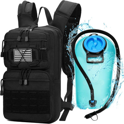 1050D Tactical Hydration Backpack with 3L TPU Water Bladder, Military Molle Water Backpack Perfect for Men & Women, Hydration Pack for Hiking, Biking, Running, Climbing, Hunting, Daily Use