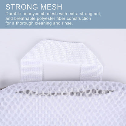 4 Pack Mesh Laundry Bag Mesh Laundry Bags Laundry with Handle for Washing Socks, Baby Items, Lingerie, Travel Garments (WHITE, 4)