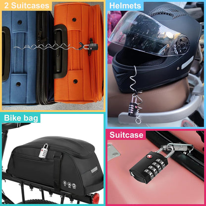 ZHEGE Travel Locks 2 Pack, TSA Locks for Luggage with Flexible Cable (30 Inch) for Gym, Suitcase, Backpack, Baggage, Easy Read Dial with Alloy Body (2 Pack, Black)