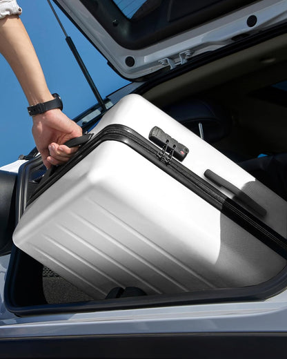 Carry On Suitcase, 20 Inch Carry-On Luggage with Double Spinner Wheels, Dry Wet Separate Design, PC Hard Case Suitcase, Lightweight Travel Luggage, TSA Approved (Solid White, Danube)