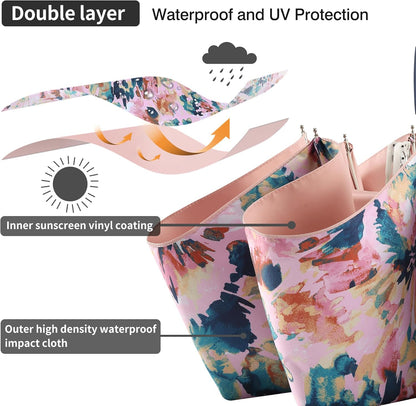 Color Coated Sun Umbrella UV Protection Compact Folding Windproof Parasols Travel Auto Open Close Shade Blocking UV