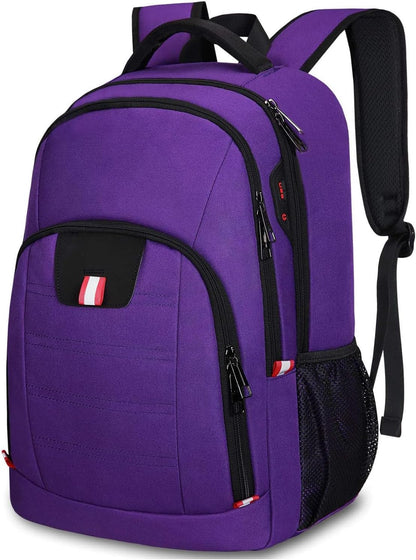 Travel Laptop Backpack, Anti Theft Backpack for Men and Women with USB Slit Business Computer Backpack Bag (Purple, 15.6 Inch)