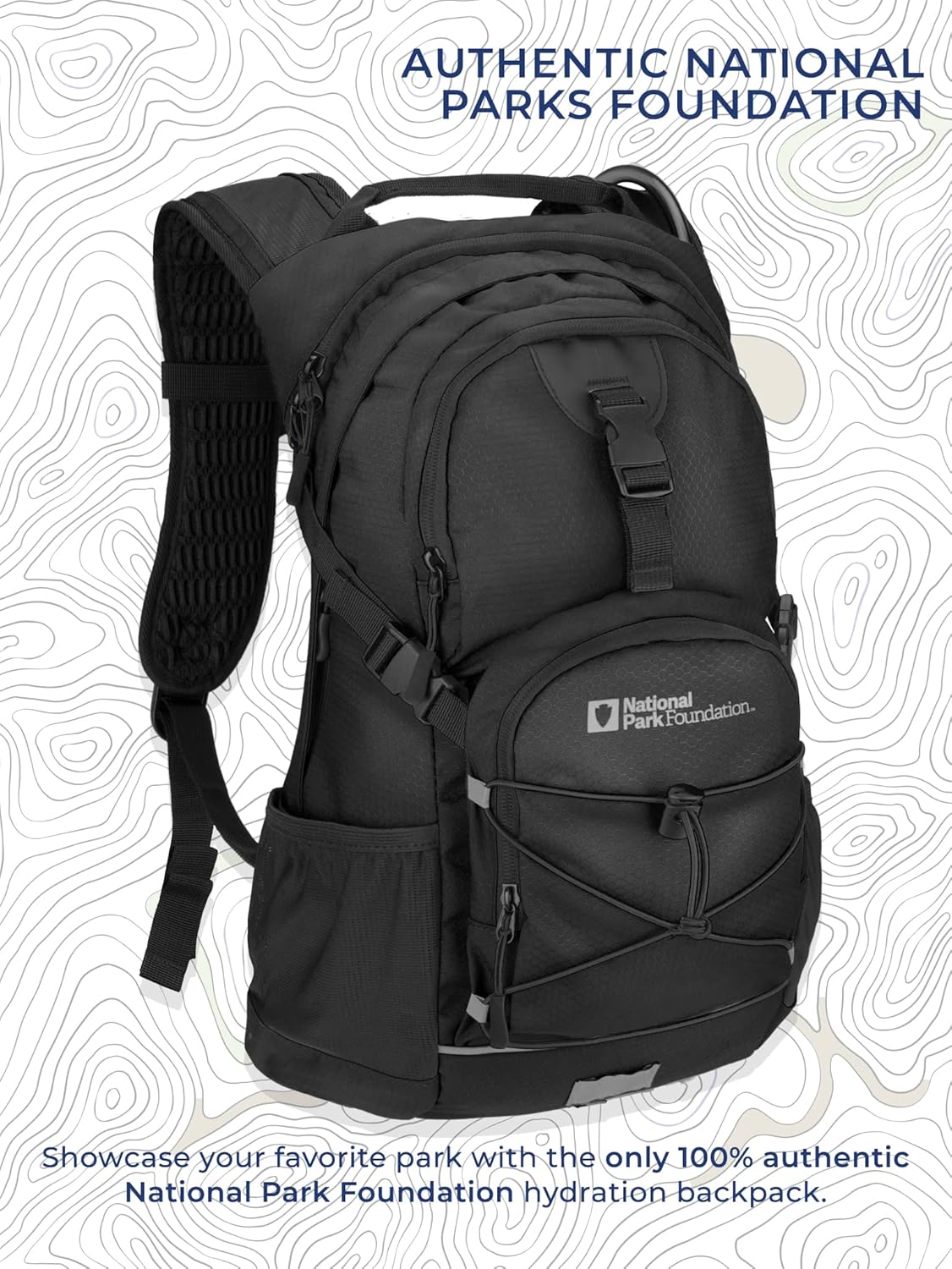 National Park Foundation 18L Hydration Backpack with 2 Liter Hydro Water Bladder Bag, Lightweight Daypack for Cycling, Hiking, Running, Climbing, for Men Women Kids