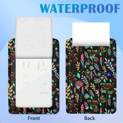 Abstract Small Flowers Luggage Tags for Suitcases, 2 Pack Cute PU Leather Suitcase Tag Identifiers with Address Card for Baggage Tag