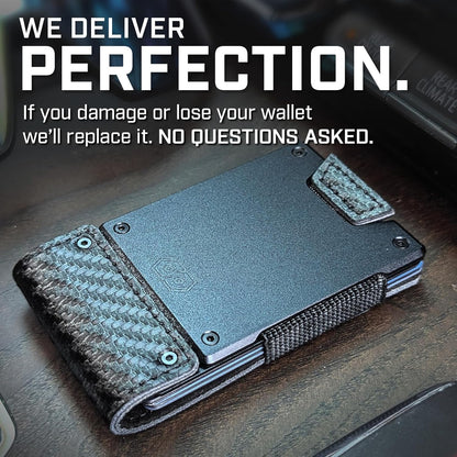 PROOF Wallet | Slim Minimalist Wallets for Men | Leather & Metal | RFID Wallet | Front/Back Pocket | Gift Box | Veteran Owned