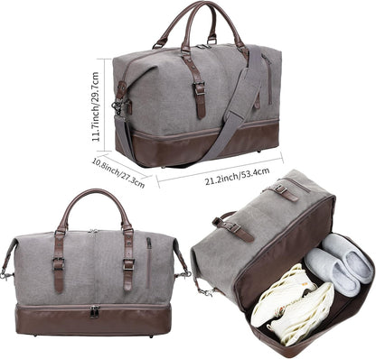 Weekender Overnight Bag Carry On Bag Travel Bag with Shoe Pouch
