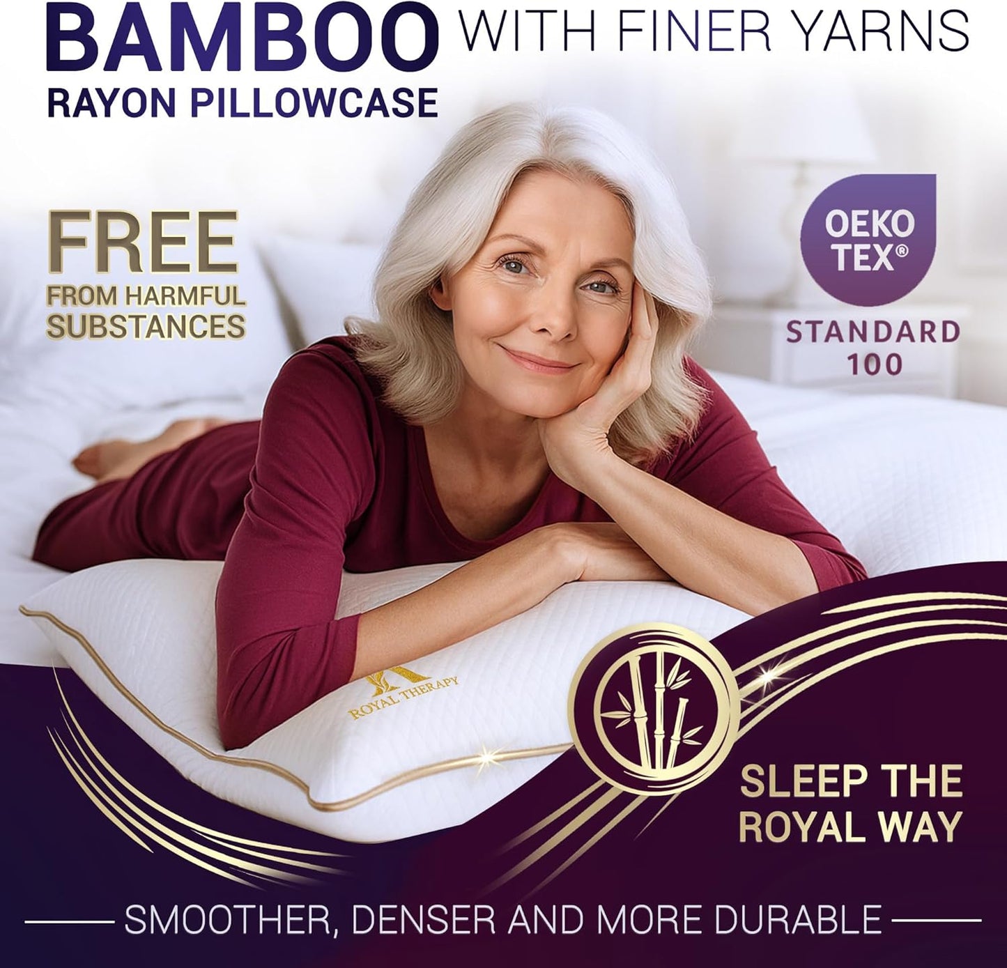 Royal Therapy Long Body Pillow – Full Body Pillow for Adults and Side Sleepers – Long Pillow for Bed with Cooling Memory Foam – Adjustable Firm Long Pillow for Back Pain, Hugging & Sleep Support