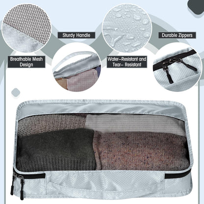 5 Pcs Packing Cubes for Suitcase Large Travel Cubes Carry on Luggage Organizer Bags for Clothes Accessories(L,Gray)