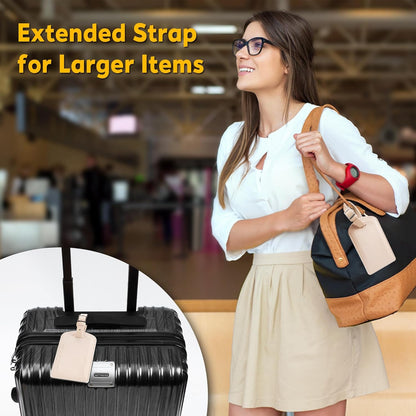 3 Pack Luggage Tags for Suitcases, TSA Approved Bag Tags, Baggage Tags with Privacy Protection, Travel Essentials Luggage Accessories, Ivory