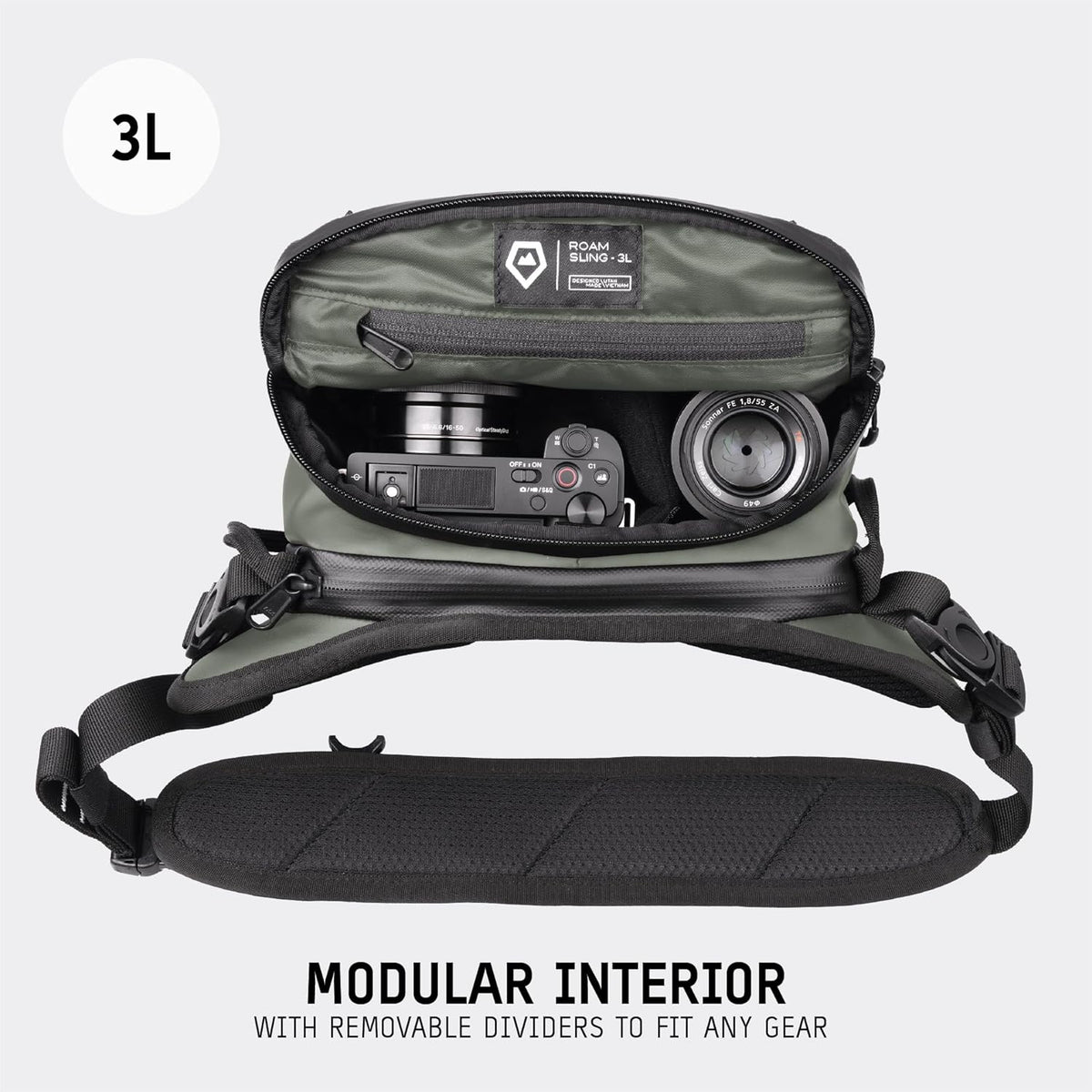 WANDRD ROGUE V1 3L Sling: Compact Camera Sling and Crossbody Bag with Fast Access, 3-Way Carry– Lightweight Everyday Bag Great for Travel, Photography, and Daily Use (Wasatch Green)