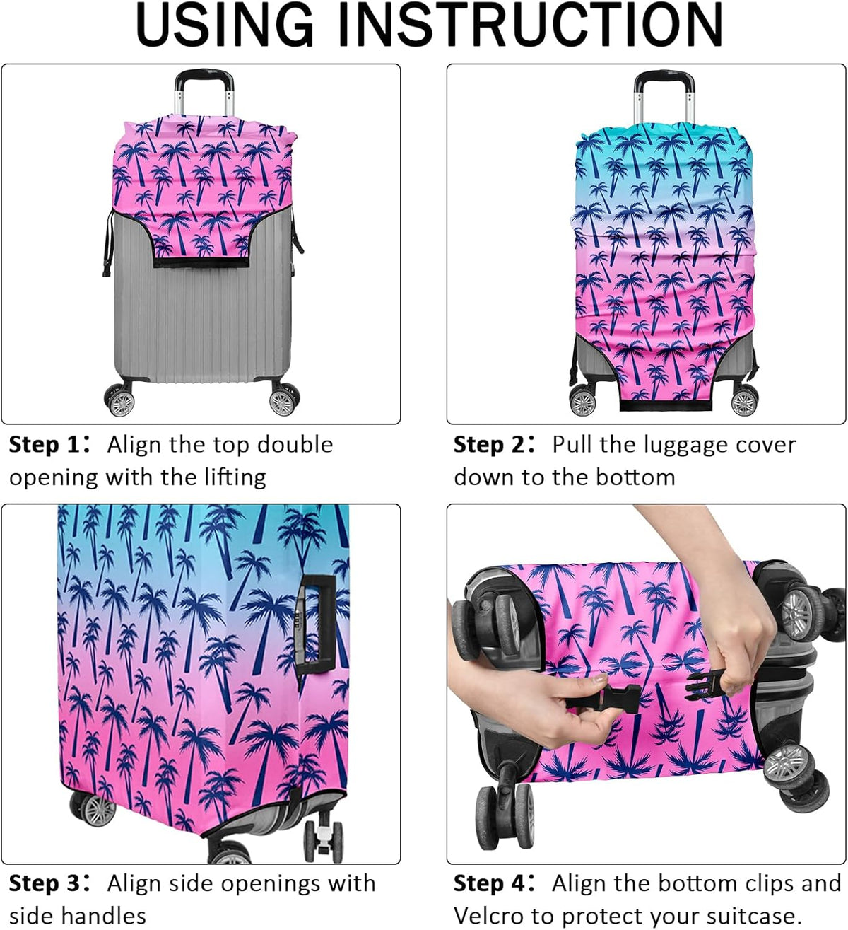 Luggage Cover for Suitcase Elastic Suitcase Cover Protector, Carry On Luggage Sleeve Anti Scratch Travel Essentials Suitcase Cover Fits 27-29