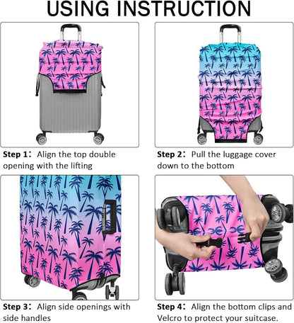 Luggage Cover for Suitcase Elastic Suitcase Cover Protector, Carry On Luggage Sleeve Anti Scratch Travel Essentials Suitcase Cover Fits 27-29