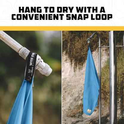 Wise Owl Outfitters Microfiber Camping Towel - Quick Dry Towel for Travel, Backpacking, Hiking, Beach, Gym & Yoga - Compact, Fast Drying & Lightweight