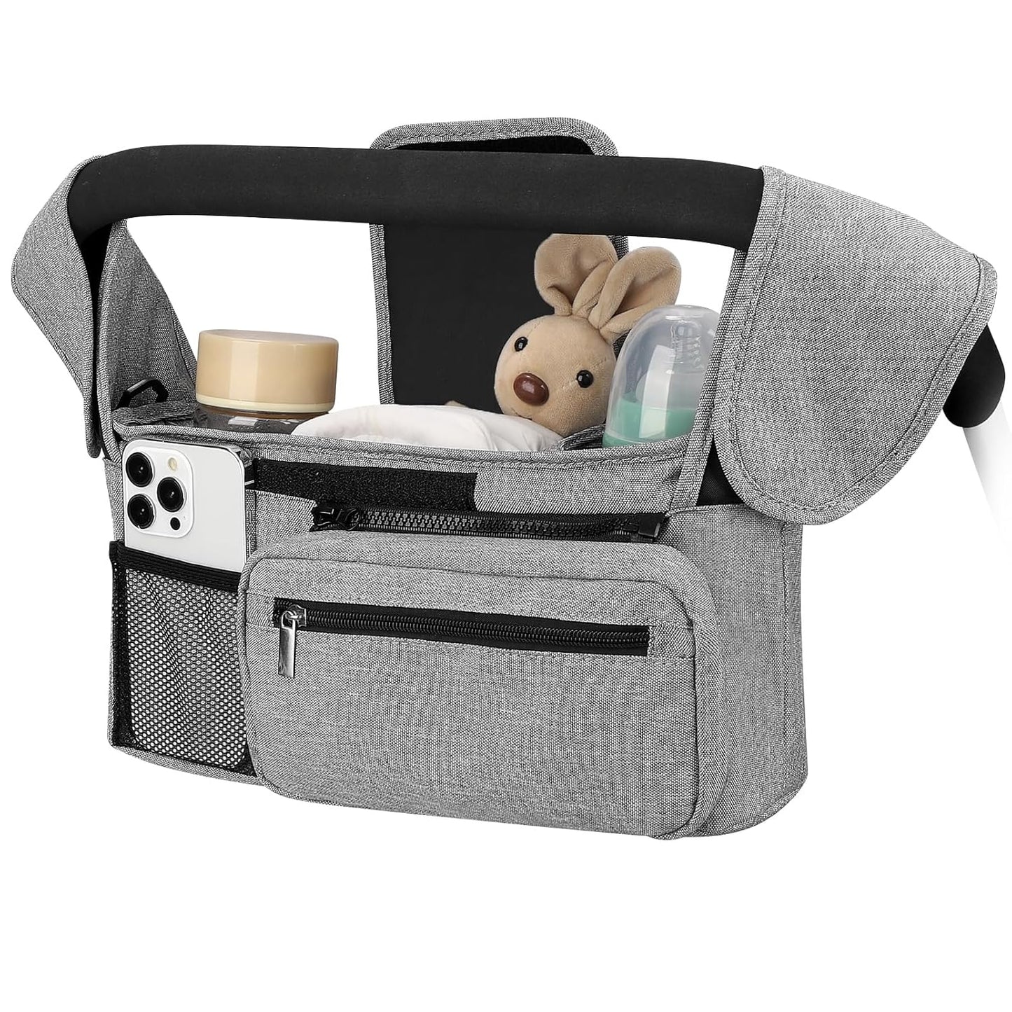 Accmor Universal Stroller Organizer with Insulated Cup Holder Detachable Phone Bag and Shoulder Strap,Stroller Bag Caddy Organizer Fits for Uppababy, Baby Jogger, Britax Strollers
