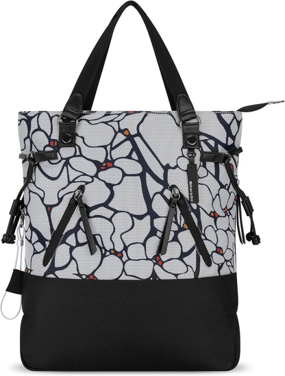 Sherpani Tempest, Anti Theft Convertible Backpack Tote, 14L Travel Backpack, Travel Gifts for Women, Handbags, RFID Protection, Metal Hardware, Fits 15” Laptop (No Sleeve) (Sakura)