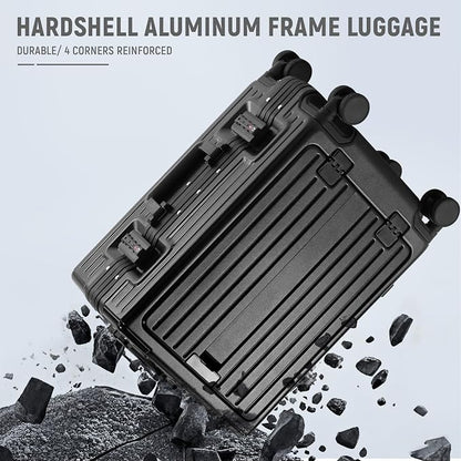 UrbanExplorer 24 Inch Check-In Aluminum Frame Luggage, ABS+PC Hard Shell - Image 6