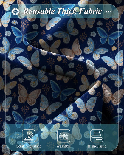 Slohif Luggage Cover for Suitcase Tsa Approved Protector - Luggage Sleeve Large Suit Case Cover Travel Stretch Baggage Case Protective Washable Fit 21-23 Inch Blue Butterfly S
