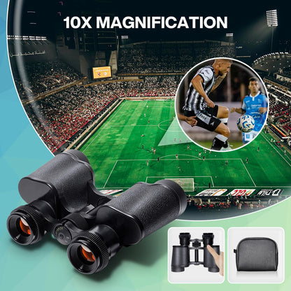 10x25 High Powered Binoculars for Adults, Waterproof Compact Binoculars with Low Light Vision for Bird Watching Hunting Football Games Travel Stargazing Cruise with Carrying Bag