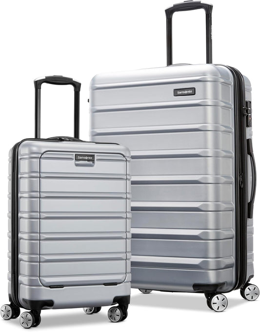 Samsonite Omni 2 Pro Hardside Expandable Luggage with Spinner Wheels, PRO 2PC SET (CO/M), Arctic Silver