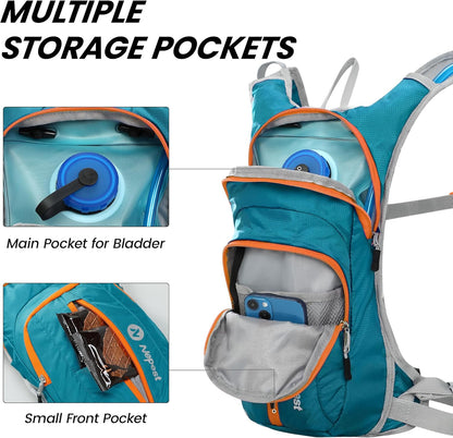 Nepest Hydration Pack Backpack for Women & Men, Lightweight Water Backpack with 2L Water Bladder for Hiking Cycling Running Biking