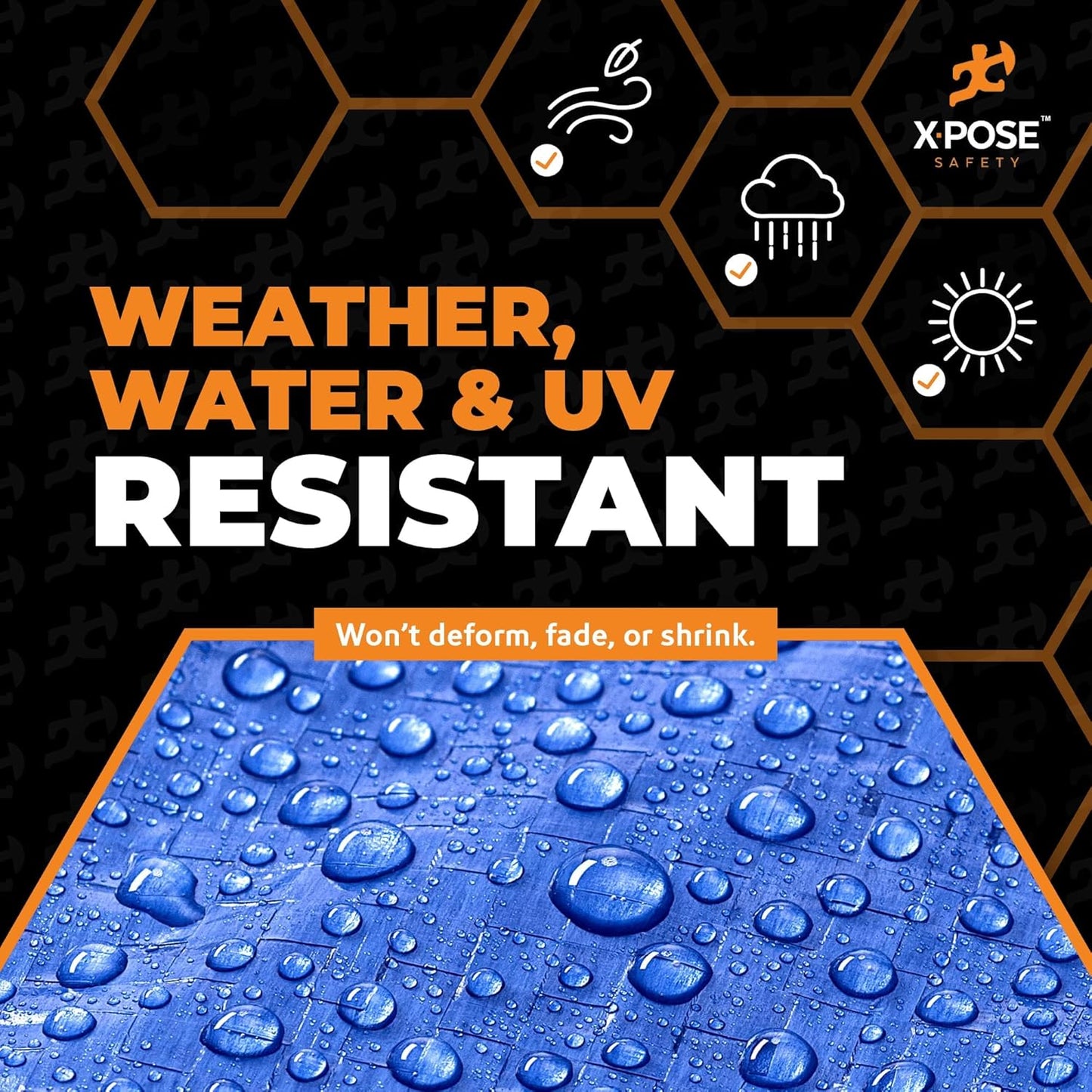 Better Blue Poly Tarp 12' x 20' - Multipurpose Protective Cover - Lightweight, Durable, Waterproof, Weather Proof - 5 Mil Thick Polyethylene - by Xpose Safety