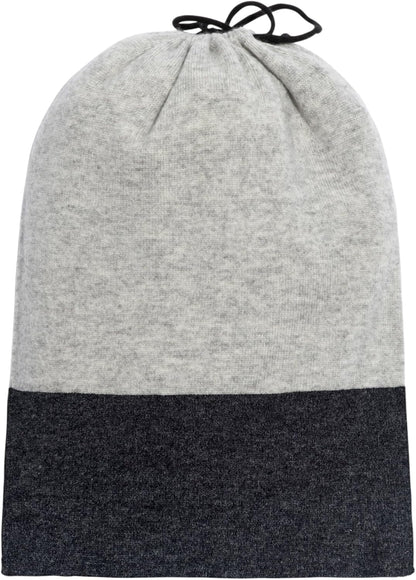 Jet&Bo Luxurious Cashmere Merino Blend Travel Blanket, Airplane-Ready in Packable Pouch, Soft, Lightweight and Breathable (Gray and Charcoal)