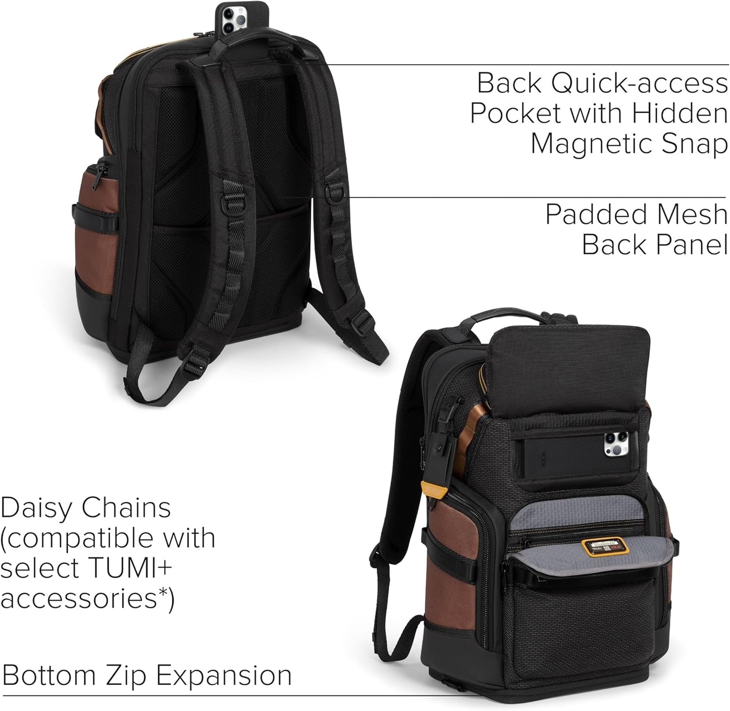 TUMI - Alpha Bravo Nomadic Backpack - Men's Durable Carry On Bag - 18.8" X 15.0" X 9.0" - Fits up to 15" Laptop - Black Onyx