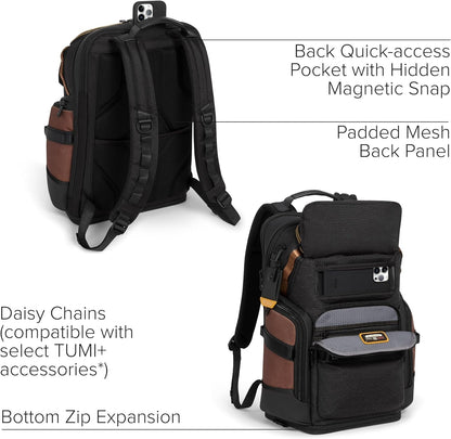 TUMI - Alpha Bravo Nomadic Backpack - Men's Durable Carry On Bag - 18.8" X 15.0" X 9.0" - Fits up to 15" Laptop - Black Onyx