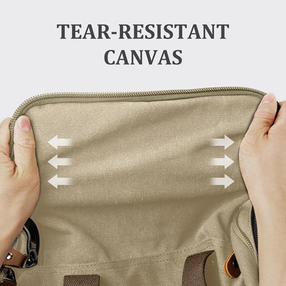 Gonex Canvas Duffle Bag for Travel 50L Expandable Duffel Weekend Overnight Bag (Khaki)