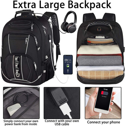 18.4 inch Gaming Laptop Backpacks with USB Charging Port, Big Capacity TSA Friendly RFID Anti Theft Pocket College Heavy Duty Computer Work bag for Men