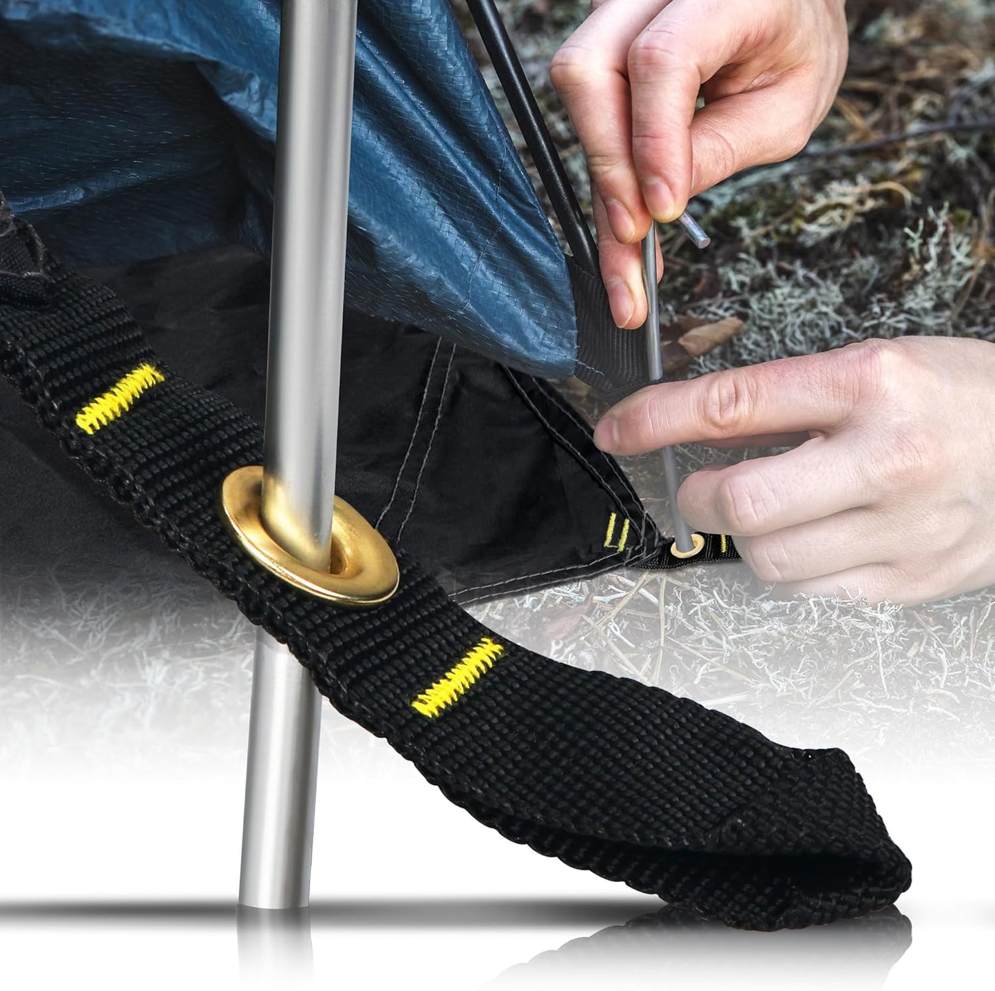 Camping Tent Footprint - 86'' x 74'', Waterproof Ground Sheet Mat for Tent - Ultralight Tarp for Hiking, Backpacking, and Beach Use